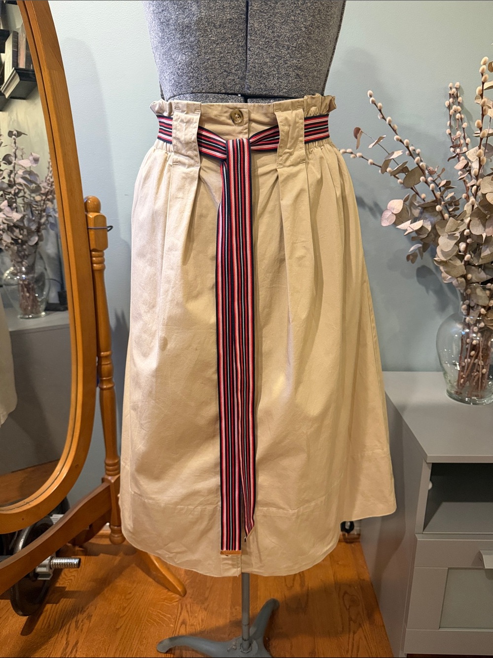 Tommy Hilfiger Belted Midi Skirt